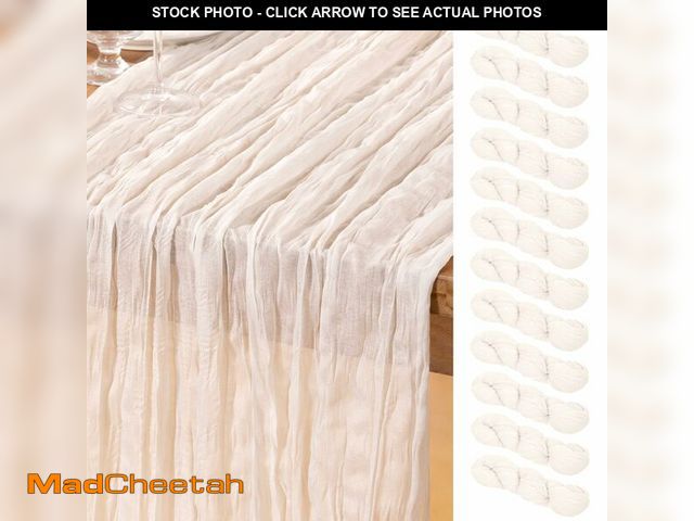Lot 74-13949045 - DeZerlor Ivory White Cheesecloth Table Runner 12 Pack Spring Easter Table Runners Boho Gauze 120 Inc...