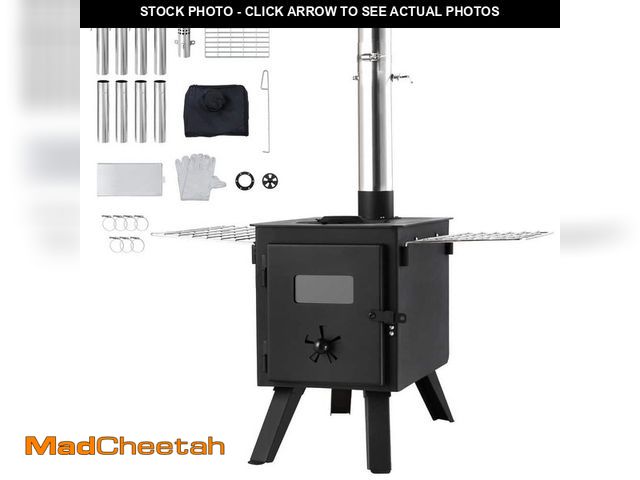 Lot 74-12894304 - SKYSHALO Wood Stove, 86 in. Alloy Steel Camping Tent Stove, Portable Wood Burning Stove with Chimney...