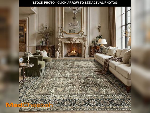 Lot 74-13043694 - BERTHMEER Large Vintage 10'x12' Area Rugs for Living Room Bedroom Bedroom Farmhouse Kitchen Non Slip...