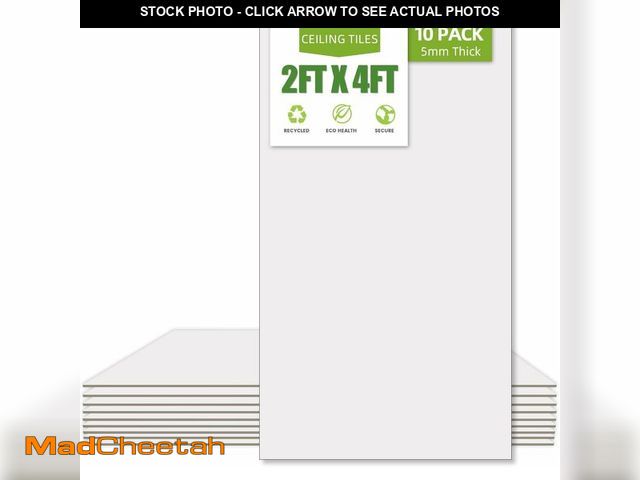 Lot 74-13927367 - Noooza 2ft x 4ft Drop Ceiling Tiles, Smooth White PVC Ceiling Panel 24 x 48in. Waterproof, Washable ...