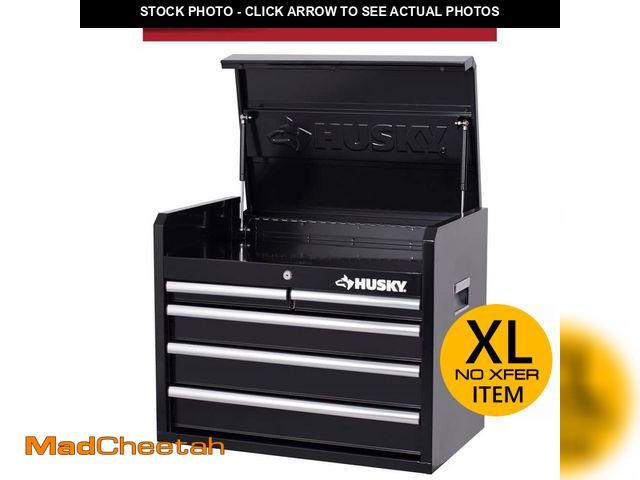 Lot 74-13129595 - Husky Tool Storage 26 in. W x 16 in. D 5-Drawer Gloss Black Top Tool Chest - UNUSED