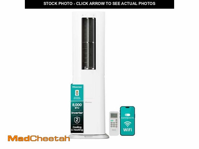 Lot 74-12648491 - Hisense 8,000 BTU Portable Air Conditioner 350 sq ft. Extended Reach Cooling, Built-in Twin Hoses, I...