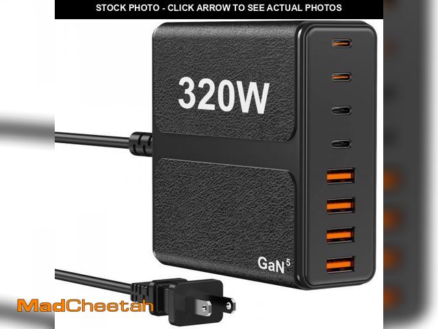 Lot 74-12212350 - 320W USB C Charger Block, 8-Port USB C Charging Station PD 65W PC Laptop Fast Charger Adapter for Ma...