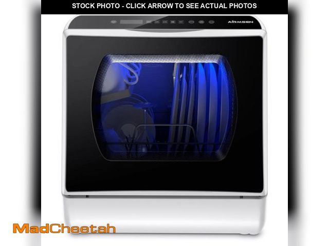 Lot 74-12240474 - AIRMSEN Portable Countertop Dishwasher with 5-Liter Built-in Water Tank and Air-Dry Function  5 Wash...