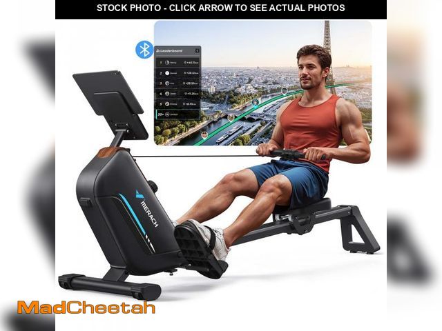 Lot 74-12512682 - MERACH Magnetic Rowing Machines for Home, Quiet Row Machine with 51.2" Extended Rail, 16-Level Power...