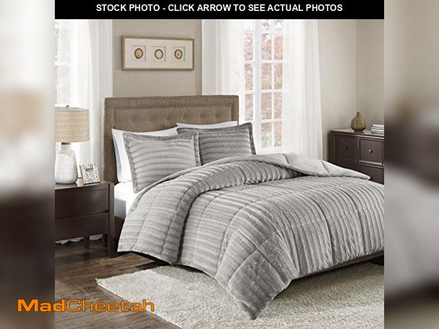Lot 74-12366161 - Madison Park Duke Luxe Faux Fur Reversible Comforter Set, Soft Plush Reverse, Modern Down Alternativ...