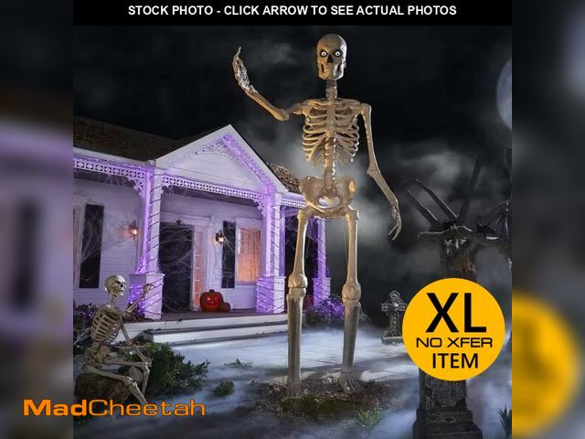 Lot 74-12811263 - 12 Ft. Grave &amp; Bones Giant-Sized Skelly with Lifeeyes - USED
