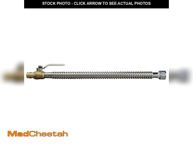 Lot 74-13001369 - *DIRTY* Apollo 3/4 in. x 3/4 in. Brass PEX-A Barb x FNPT x 18 in. Corrugated Stainless Steel Water H...