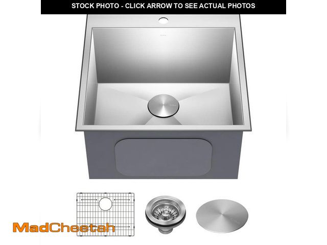 Lot 74-13693017 - KRAUS Standart PRO 16-Gauge Stainless Steel 22 in. Drop-In Single Bowl Deep Laundry Utility Sink - U...