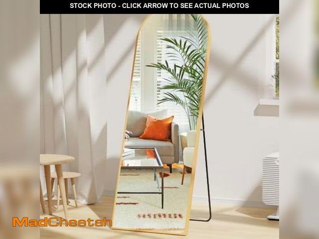 Lot 74-12162274 - 21Ã64 Floor Mirror Full Length Wall Standing Leaning or Mounted, Gold Arched Full Body Mirror with ...