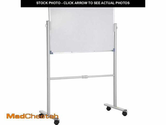 Lot 74-13821073 - SKYSHALO Mobile Magnetic Whiteboard, 43.3 in. x 36 in. White Rolling Dry Erase Board with Aluminum F...