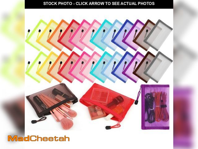 Lot 74-14477205 - Jexine 24 Pcs Mini Zipper Mesh Bags Lipstick Cosmetic Accessories Organizer Nylon Makeup Zipper Pouc...