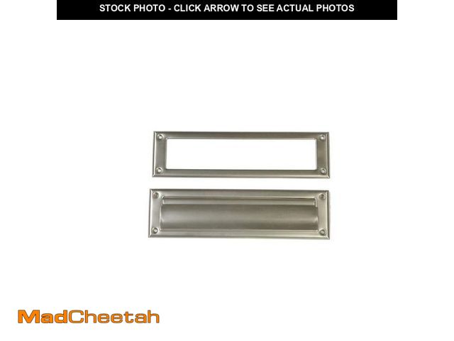 Lot 74-14444615 - Architectural Mailboxes Steel Mail Slot Accessory, Satin Nickel Finish - UNUSED