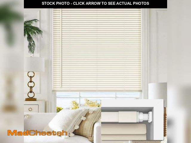 Lot 74-12765561 - LazBlinds Cordless No Tools-No Drill 1" Vinyl Horizontal Mini Blinds, Light Filtering Blinds for Win...