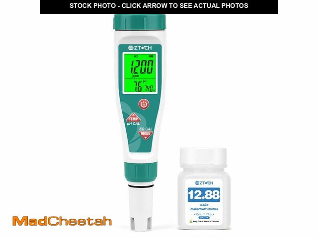 Lot 74-14059164 - EZTOCH Pool Salinity pH Tester Hydrogen Water Tester, 7 in 1 pH Salt ORP H2 TDS EC Temp Meter for Sa...