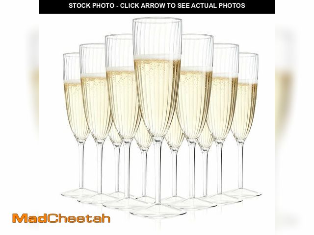 Lot 74-14209009 - GENERALCARE 36-Pack Clear Plastic Champagne Flutes, 6 oz - Shatterproof Reusable Pre-assembled Wine ...