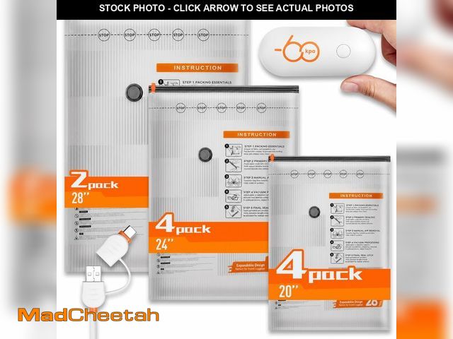 Lot 74-14376693 - 10 Packs Vacuum Seal Bags with USB/Type-C Pump, 3 Sizes Travel Vacuum Storage Bags for Clothing, Vac...