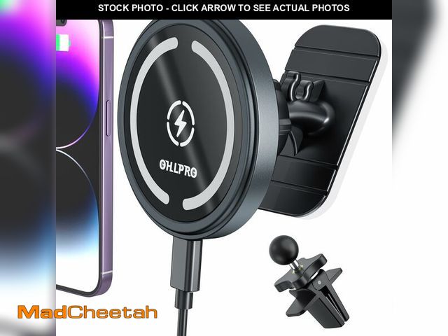 Lot 74-14300433 - OHLPRO for MagSafe Car Mount Charger iPhone Wireless Car Charger, Stick on Dashboard Magnetic Phone ...