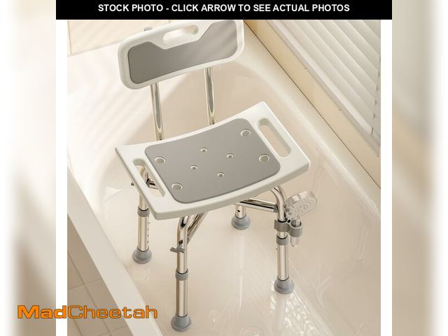 Lot 74-13563769 - Bluelog Shower Chair with Back for Elderly and Disabled, Shower Seat Bench Stool, Adjustable Height,...