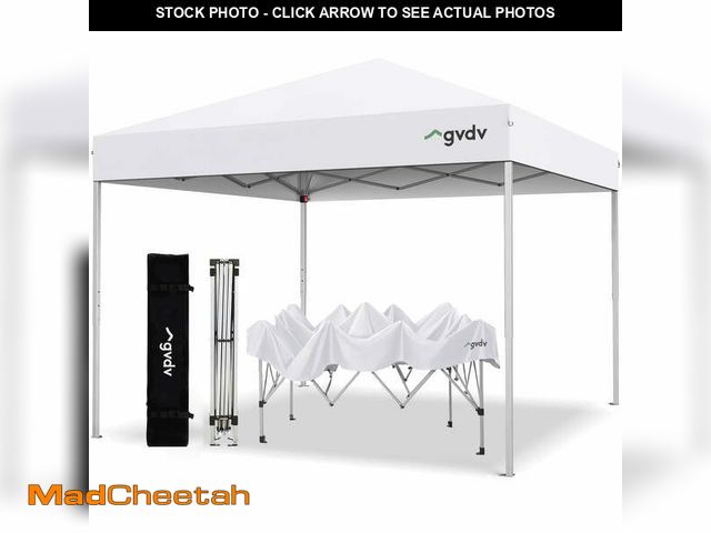 Lot 74-14325192 - GVDV 10 ft x 10 ft Easy Pop up Outdoor Canopy Tent, Straight Legs Instant Canopy for Outside with Ca...