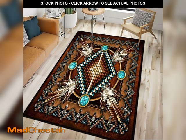 Lot 74-12717285 - Southwestern Area Rug 3x5 Washable Bedroom Rug,Aztec Tribal Rugs Native American Throw Rugs Vintage ...