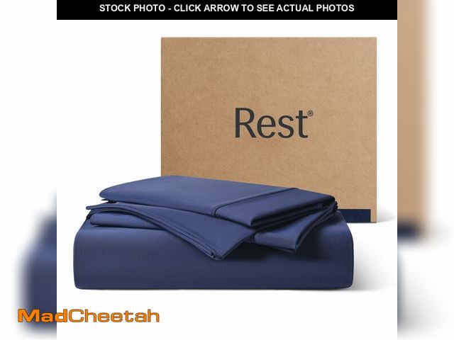 Lot 74-12441639 - RESTÃÂ® EvercoolÃÂ®+ Starter Sheet Set, King, Blue, Breathable Bed Sheets for Hot Sleeper and Nigh...