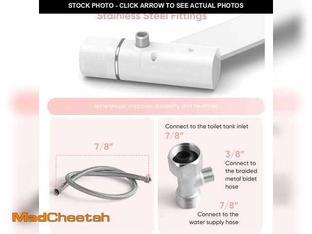 Lot 74-13330014 - Ultra-Slim Bidet Attachment, Posterior&amp;Feminine Wash-(Retractable Dual Nozzles), Adjustable Fres...