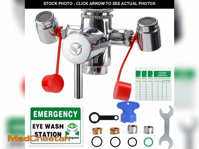 Lot 74-14434088 - Yeipower Faucet-Mounted Eye-Wash Staion Kit - Emergency Eyewash Staion OSHA Approved Sink Faucet Att...