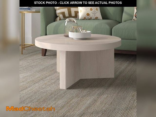 Lot 74-14242482 - Meyer&amp;Cross Holm 32 in. Alder White Round MDF Top Coffee Table - UNUSED