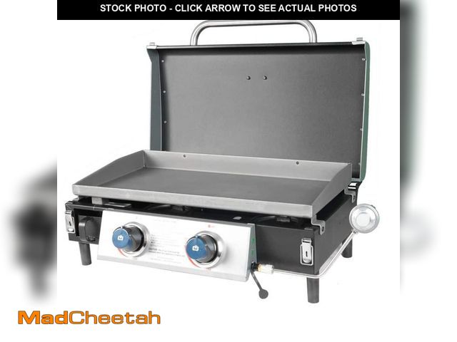 Lot 74-14291006 - Razor 2-Burner Portable LP Gas Griddle with Lid in Black - UNUSED