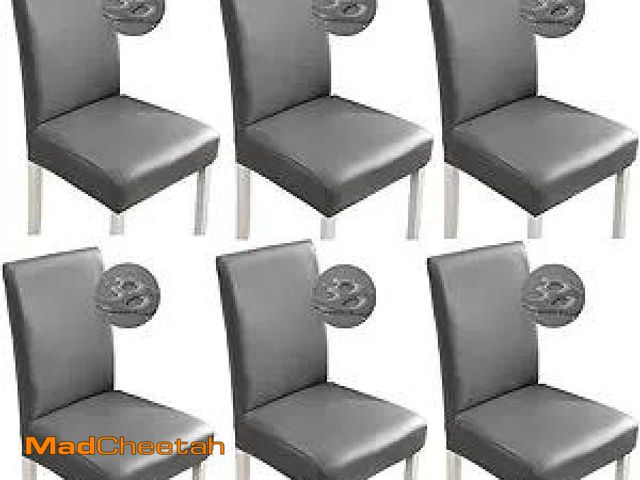 Lot 74-12129333 - Shukii Stretch Dining Chair Covers - Waterproof PU Leather Slipcovers - Universal Chair Protectors f...