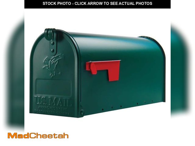 Lot 74-12690691 - Architectural Mailboxes Elite Green, Medium, Steel, Post Mount Mailbox - UNUSED
