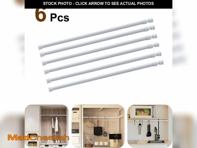 Lot 74-14287225 - Mumo 6 Pcs Spring Tension Curtain Rod,Multifunctional Adjustable Rods for Kitchen Bathroom Wardrobe ...