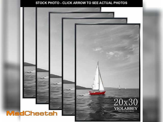 Lot 74-14350344 - VIOLABBEY 20x30 Poster Frame Set of 5, Black Picture Frames for Wall Mounting Vertically or Horizont...