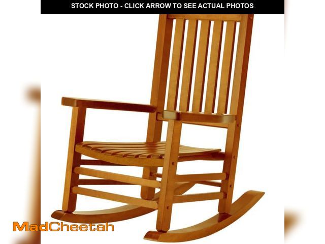 Lot 74-12539155 - Hupmad Wooden Oversized Porch Rocker Chair with High Back and Armrest, All Weather Slatted Rocker fo...
