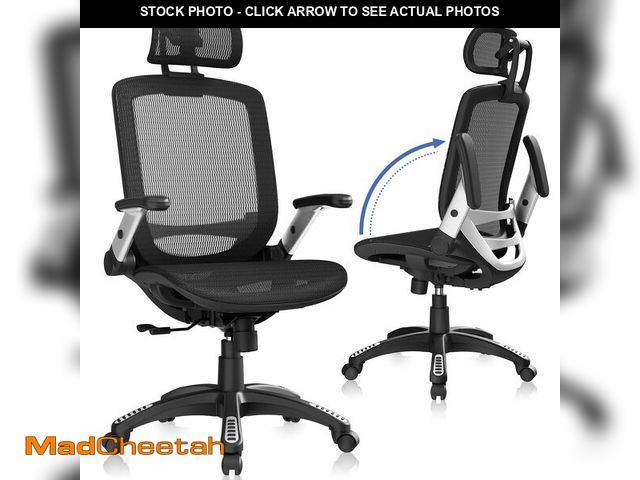 Lot 74-12660614 - GABRYLLY Ergonomic Office Chair, High Back Home Desk Chair with Headrest, Flip-Up Arms, 90-120ÃÂ° T...