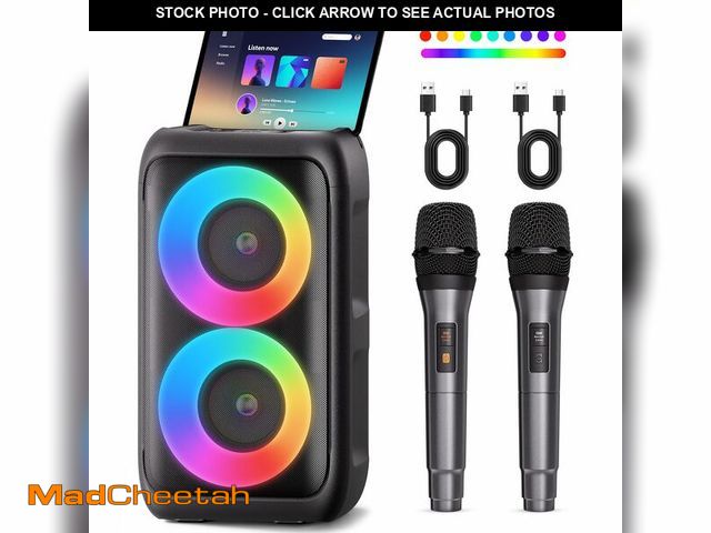 Lot 74-14424200 - Bluetooth Speaker with 2 Wireless Microphones - Big Party Speaker for Adults Kids Karaoke with Light...