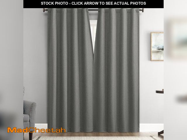 Lot 74-12527435 - Sun Zero Vance 2-Piece Magnetic Closure 100% Blackout Back Tab Curtain Panel Pair, 37"x84", Steel - ...