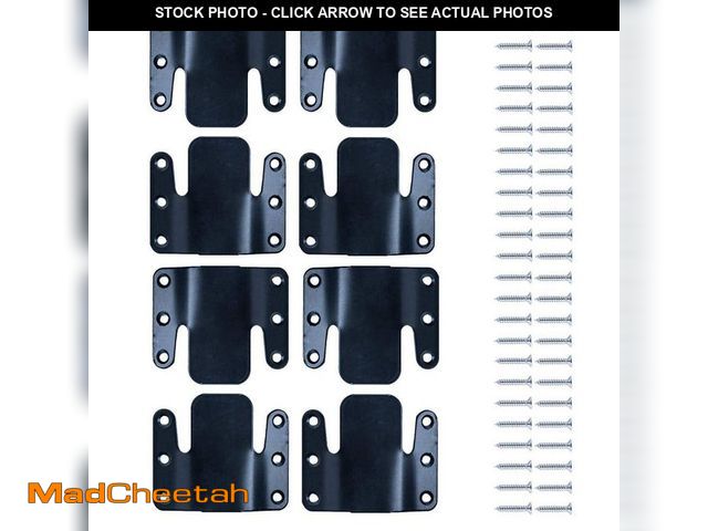 Lot 74-12659476 - Angel Sar Universal Metal Sectional Sofa Connector Bracket in Black with Hardware, Set of 8 - UNUSED