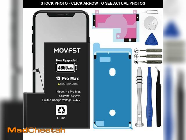 Lot 74-14597316 - MOVFST Replacement Battery for iPhone 13 Pro Max, 4650mAh Li-ion Polymer High Capacity Battery Fit f...