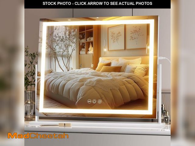 Lot 74-13709741 - Hasipu Vanity Mirror with Lights, 23.6" x 18.1" LED Makeup Mirror, Light up Mirror with Smart Touch ...