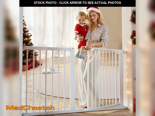 Lot 74-13059713 - 29.5-51.6'' Extra Wide Baby Gate, Caveen 30''H Safety Doorway Gates Pressure Mounted white - UNUSED