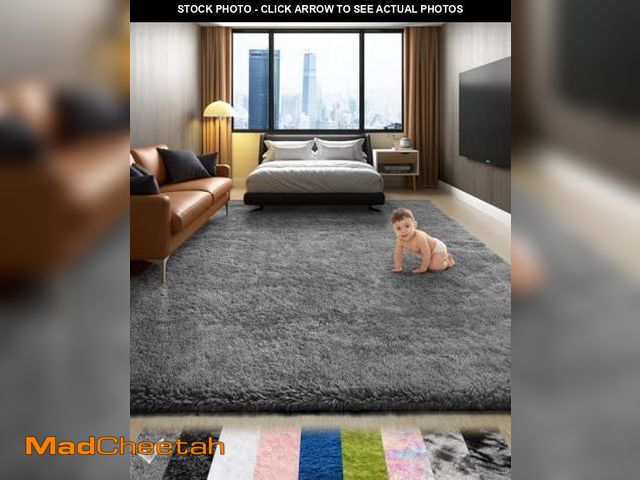 Lot 74-12330124 - Ophanie Area Rugs for Living Room Bedroom, Upgrade Non-Slip Fluffy Soft Grey Shag Carpet, Indoor Flo...