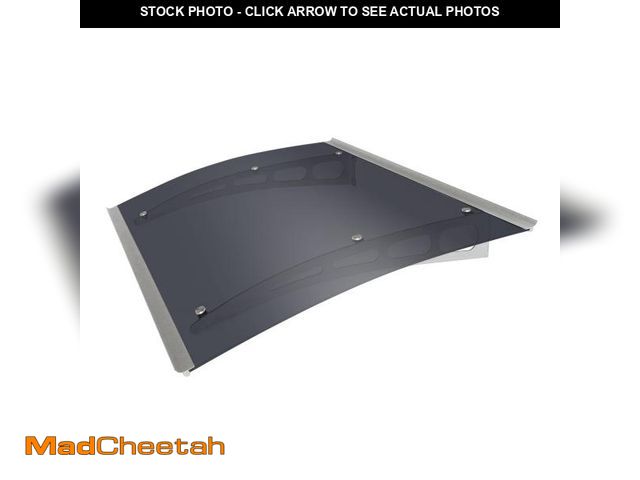 Lot 74-12262299 - ADVANING DA4735-PSS2A PA Series, Premium Quality Gray Polycarbonate Door/Window Awning Ideal for Rai...