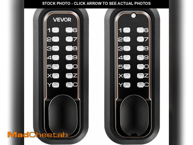 Lot 74-14307605 - VEVOR Mechanical Keyless Entry Door Lock, 2.0 Code Upgrade, 4-7 Digits Code, Double-Sided Push Butto...