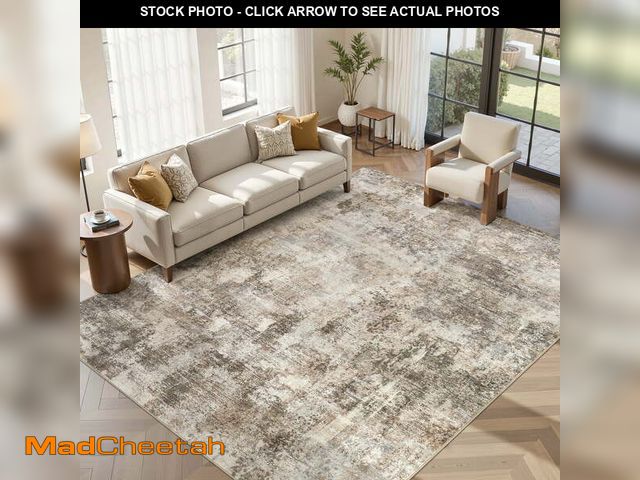 Lot 74-13030533 - UERMEI 10x14 Washable Area Rugs for Living Room, Modern Abstract Printed Rug, Vacuum-Friendly, Non S...