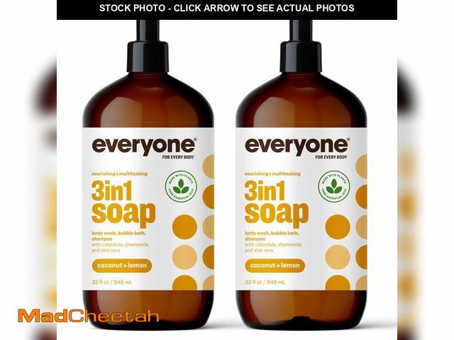Lot 74-12453173 - Everyone 3-in-1 Soap, Body Wash, Bubble Bath, Shampoo, 32 Ounce (Pack of 2), Coconut and Lemon, Coco...