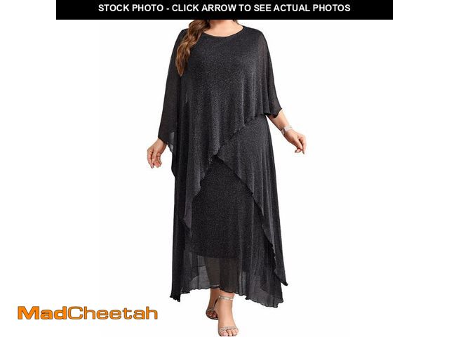 Lot 74-14273139 - TIARALY Plus Size Formal Dress Long Cape Overlay Dresses Wedding Guest Evening Mother of Bride Groom...