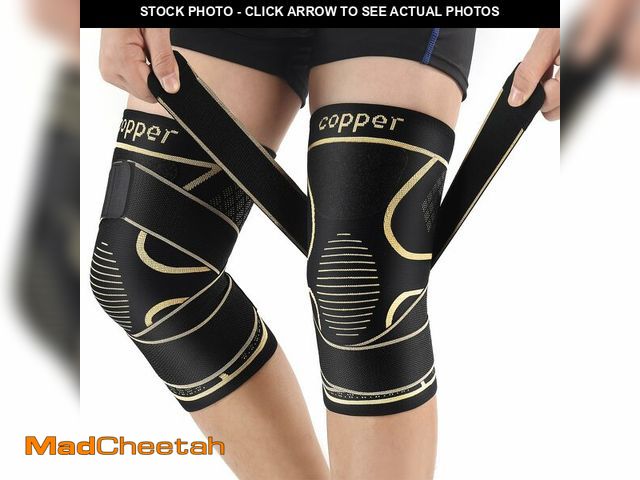 Lot 74-13541742 - Copper Knee Braces with Strap for Knee Pain Women and Men(2 Pack), Knee Compression Sleeve for Arthr...