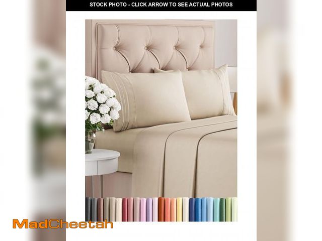Lot 74-12441368 - Queen Size 4 Piece Sheet Set - Comfy Breathable &amp; Cooling Bed Sheets Set - Hotel Luxury Bedding ...